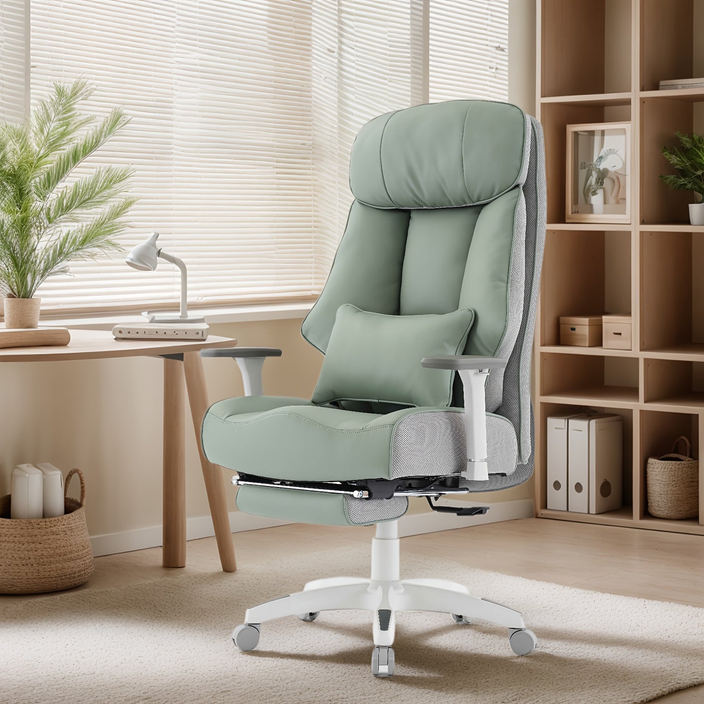 Desk Office Chair 400LBS, Big And Tall Office Chair, Faux Leather Computer Chair, Ergonomic Office Chair Gaming Chair, Executive Office Chair with Leg Rest And Lumbar Support, Christmas Gifts