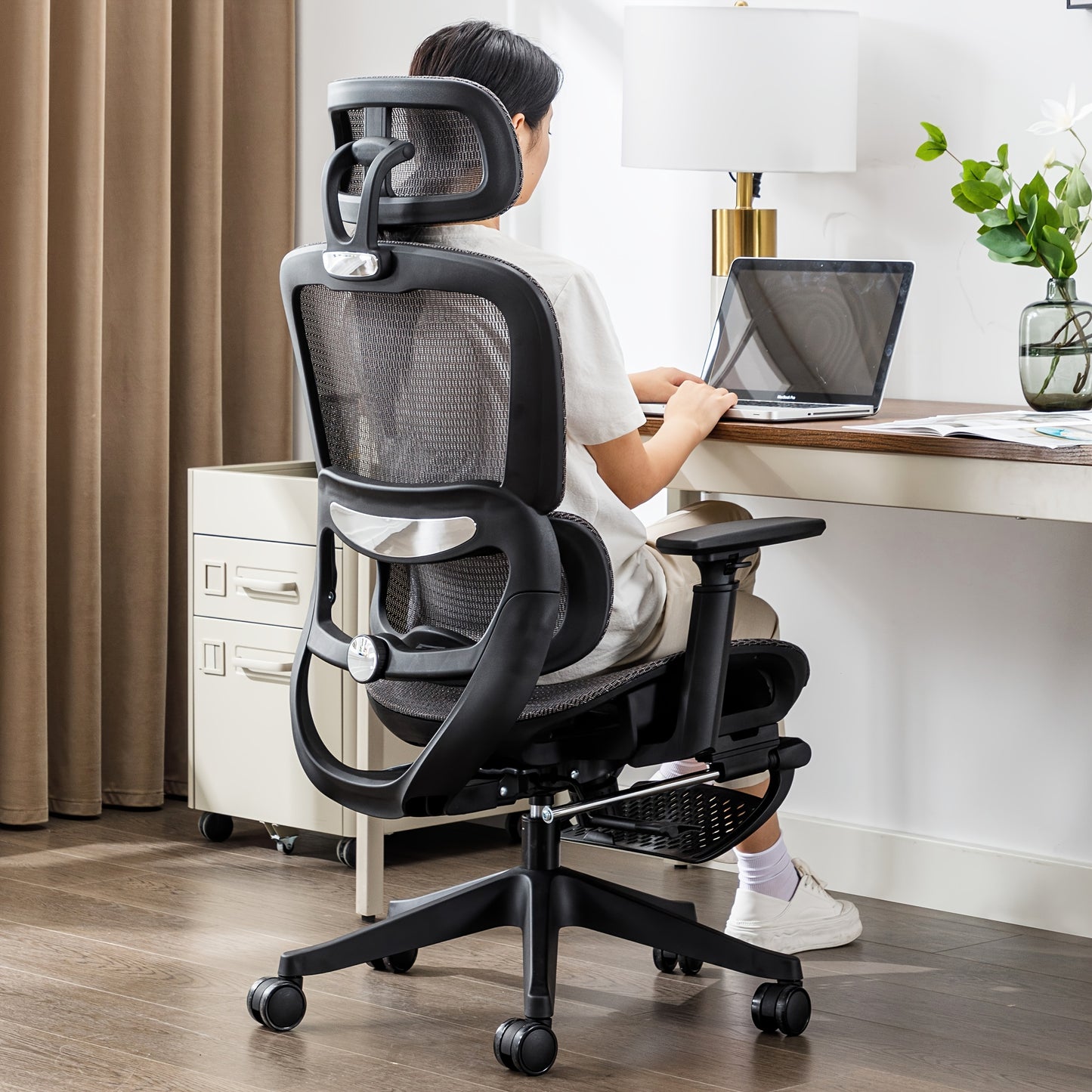 Gzagdecr Ergonomic Office Chair Desk Chair, High Back Gaming Chair, Big And Tall Reclining Chair Comfy Home Office Desk Chair Lumbar Support Breathable Mesh Computer Chair Adjustable Armrests