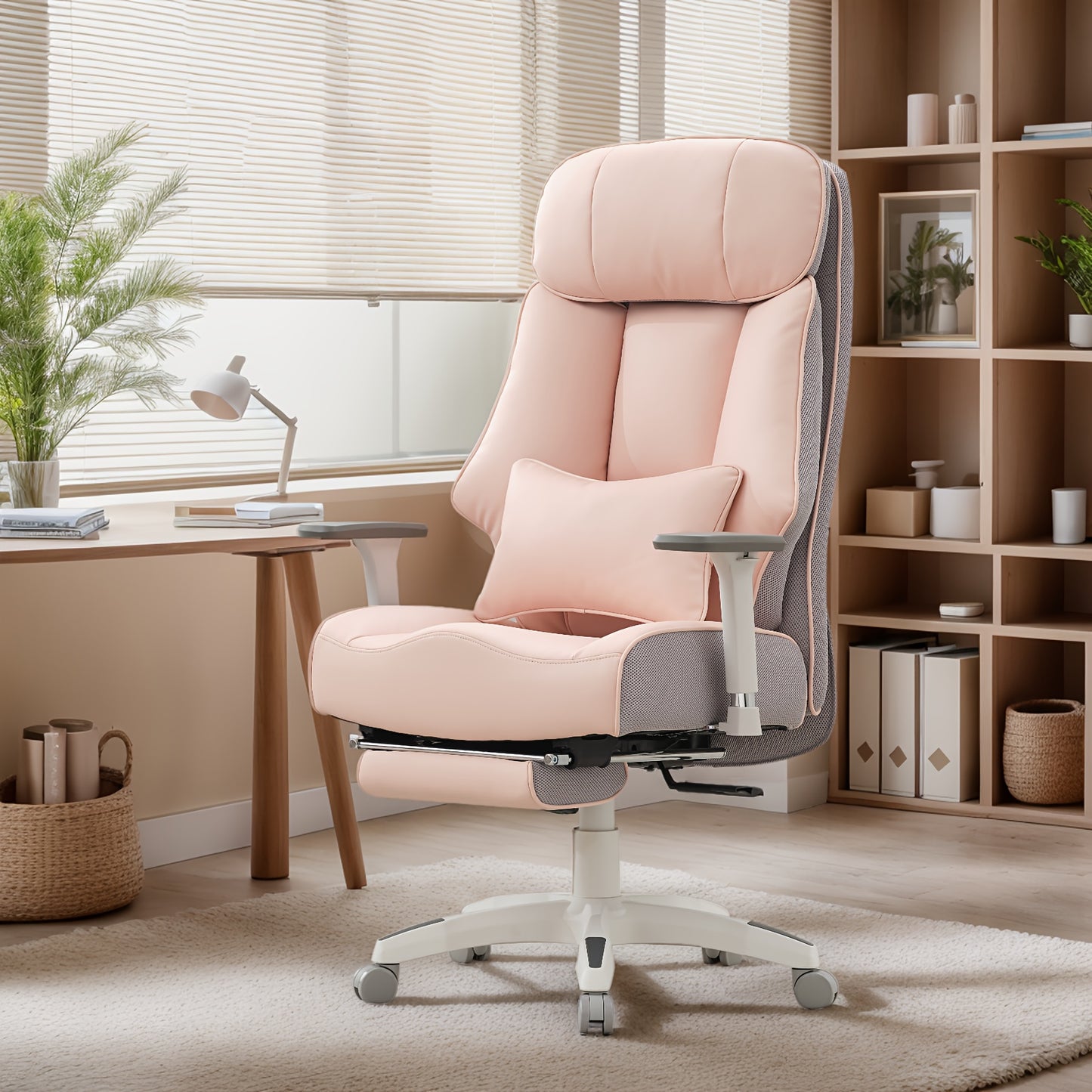 Desk Office Chair 400LBS, Big And Tall Office Chair, Faux Leather Computer Chair, Ergonomic Office Chair Gaming Chair, Executive Office Chair with Leg Rest And Lumbar Support, Christmas Gifts