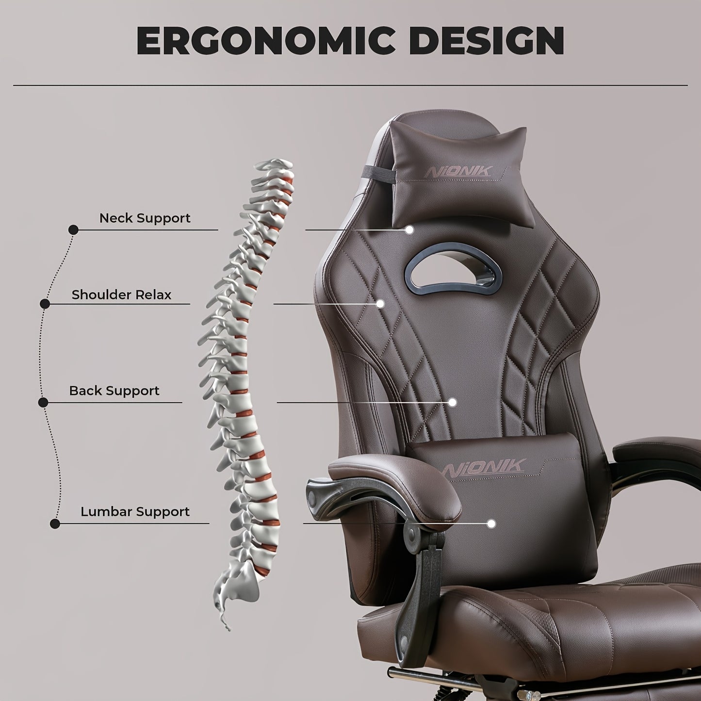 Footrest Massage Gaming Chair Gaming Chair With Footrest And Massage Lumbar Support, Ergonomic Computer Gamer Chair, Office Video Game Chairs With Adjustable Height And Backrest Esports Chair Available In Four Colors