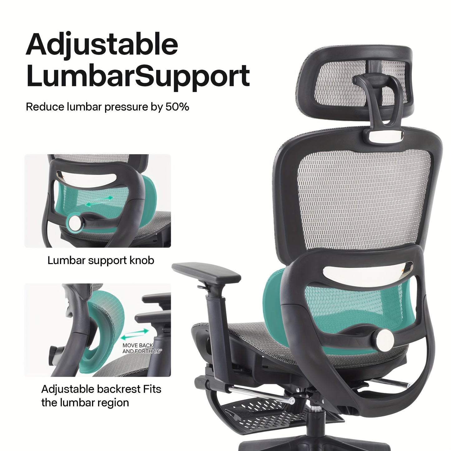 Gzagdecr Ergonomic Office Chair Desk Chair, High Back Gaming Chair, Big And Tall Reclining Chair Comfy Home Office Desk Chair Lumbar Support Breathable Mesh Computer Chair Adjustable Armrests