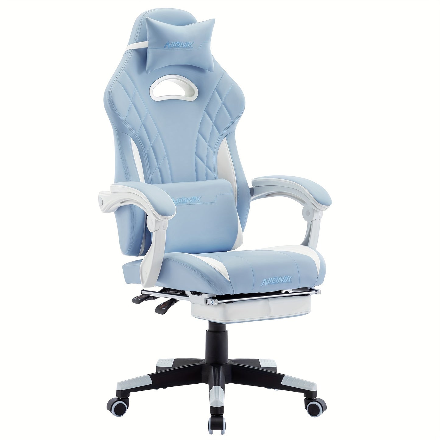 Footrest Massage Gaming Chair Gaming Chair With Footrest And Massage Lumbar Support, Ergonomic Computer Gamer Chair, Office Video Game Chairs With Adjustable Height And Backrest Esports Chair Available In Four Colors
