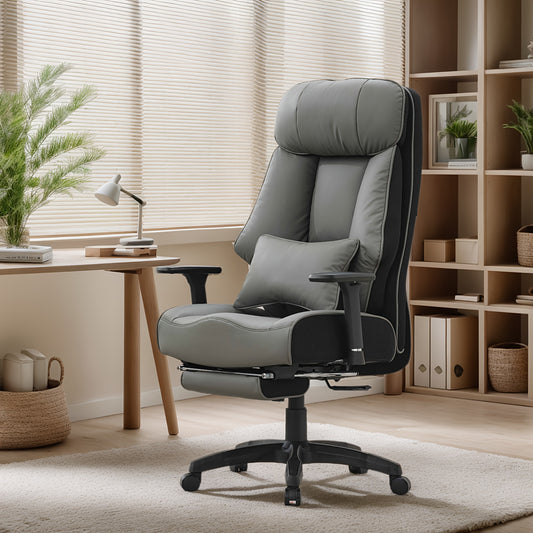 Desk Office Chair 400LBS, Big And Tall Office Chair, Faux Leather Computer Chair, Ergonomic Office Chair Gaming Chair, Executive Office Chair with Leg Rest And Lumbar Support, Christmas Gifts