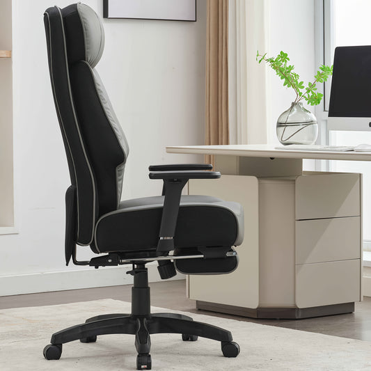 Desk Office Chair 400LBS, Big And Tall Office Chair, Faux Leather Computer Chair, Ergonomic Office Chair Gaming Chair, Executive Office Chair with Leg Rest And Lumbar Support, Christmas Gifts